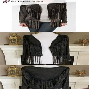 BULLY Dangling FRINGE Open Front CARDIGAN Dazzling FRINGE JACKET Priced CHEAP